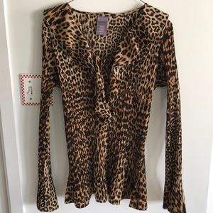 Laura Scott ruffled front blouse